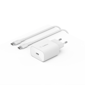Cargador de pared USB-C PD 3.0 PPS de 25 W + cable USB-C, Blanco, hi-res