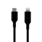 Smart LED USB-C to Lightning Cable, Black, hi-res
