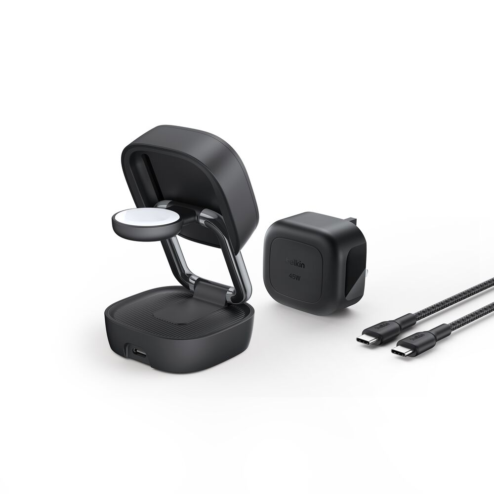 2-in-1 Convertible Magnetic Charger with Qi2 25W, Charcoal, hi-res