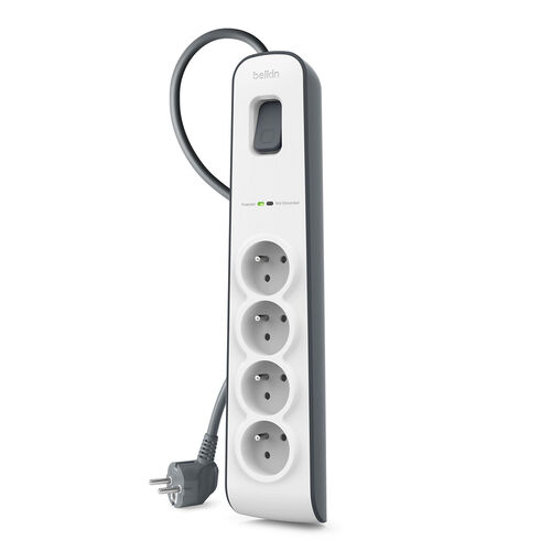 Multiprise parafoudre 4 prises avec cordon d'alimentation de 2 m