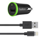Car Charger with Lightning to USB Cable (10 Watt/2.1 Amp), Black, hi-res