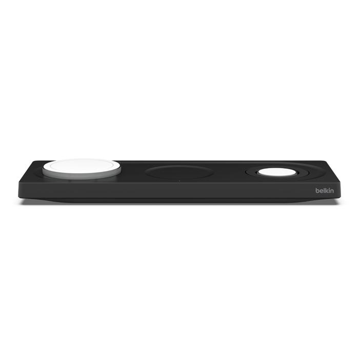 Tappetino di ricarica wireless 3 in 1 con tecnologia MagSafe ufficiale da 15 W, Nero, hi-res