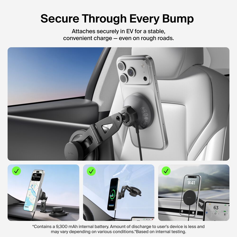 Magnetic Wireless Charging EV Mount, Black, hi-res