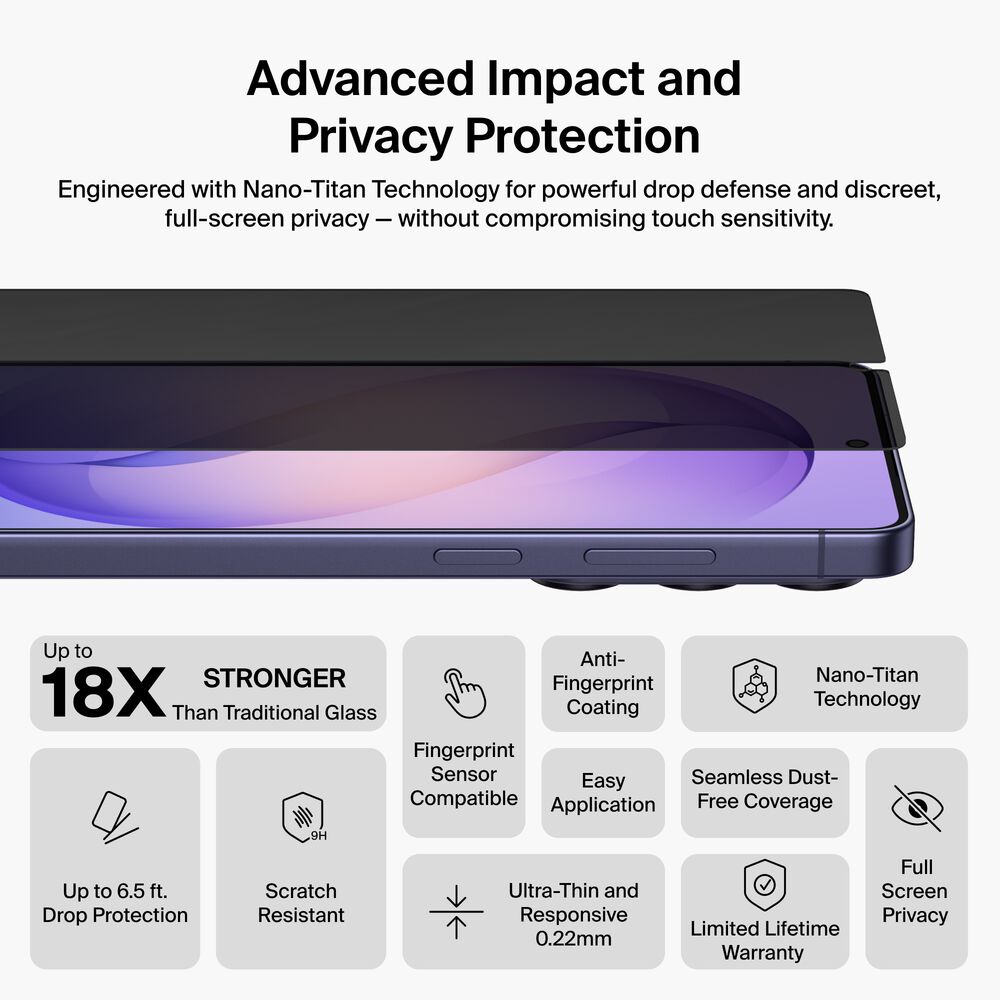 Titan SmartShield Privacy Filter Screen Protector for Samsung Galaxy S26 Ultra, , hi-res
