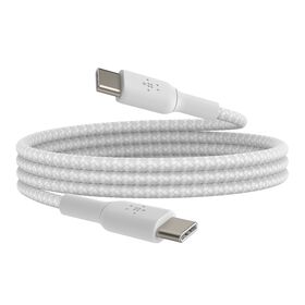 BEL BRAIDED USB-C TO USB-C CABLE 1M WHT 60W — Belkin