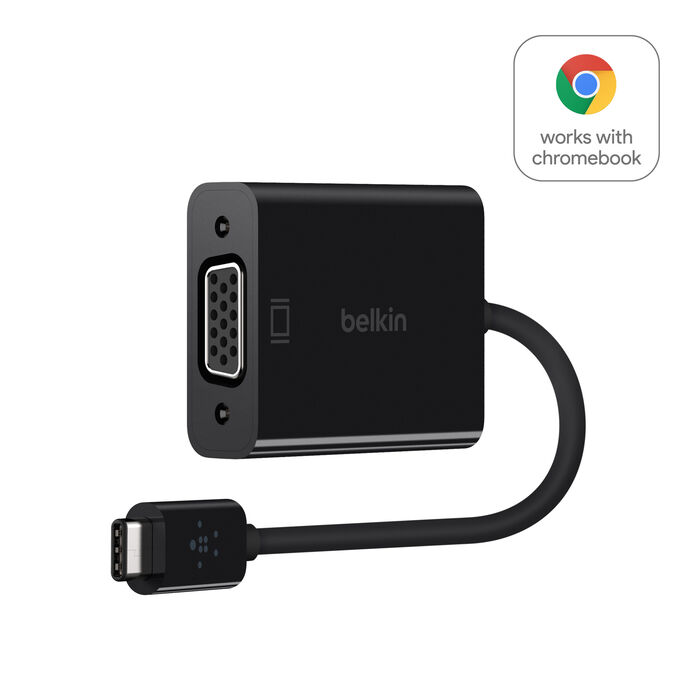 USB-C to VGA Adapter (Works With Chromebook Certified), Black, hi-res