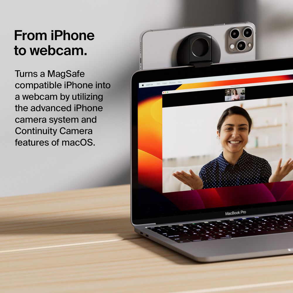 iPhone Mount with MagSafe for Mac Notebooks, Black, hi-res