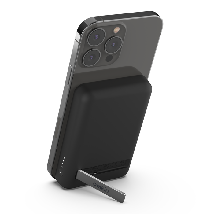 磁力無線行動充電器 配支架 5K 行動電源 (MagSafe 相容), Black, hi-res