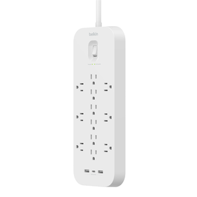 12 Outlet Surge Protector + USB-C and USB-A ports, , hi-res