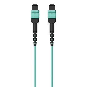 MTP to MTP MPO Fiber Optic Cable, 40GbE Aqua MTP/MTP, 50/125, OM3, Plenum, Aqua, hi-res