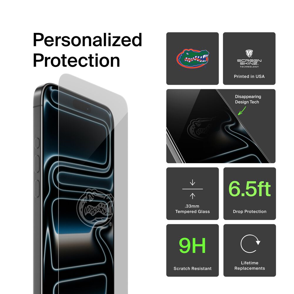 Florida Gators Custom Glass Screen Protector, , hi-res