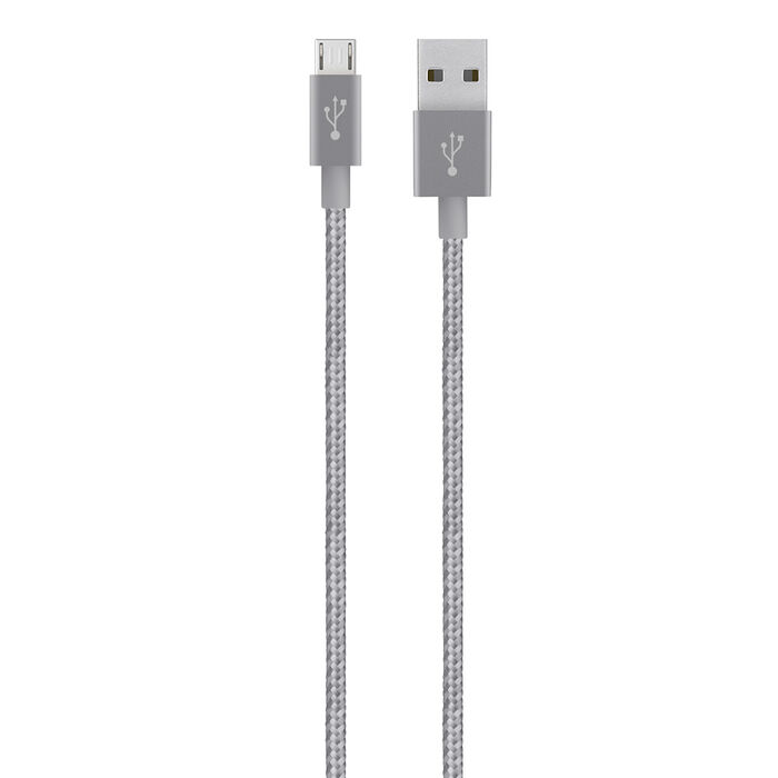 Metallic Micro-USB/USB-kabel, Spacegrijs, hi-res