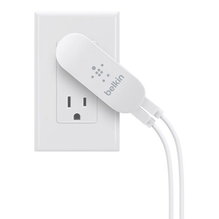 ChargeSyne 2-Port Home Charger + Cable, White, hi-res