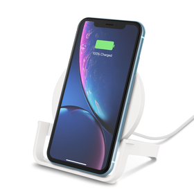 Wireless Charging Stand 10W (AC Adapter Not Included), White, hi-res