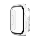 TemperedCurve 2-in-1 antimicrobiële screenprotector + bumper voor de Apple Watch Series 8/7, Transparant, hi-res