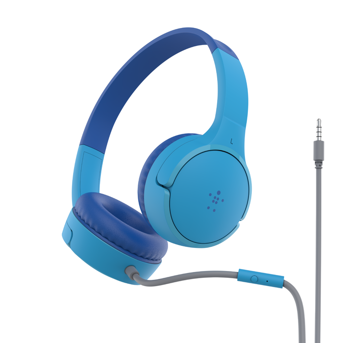 Wired On-Ear Headphones for Kids, Blue, hi-res