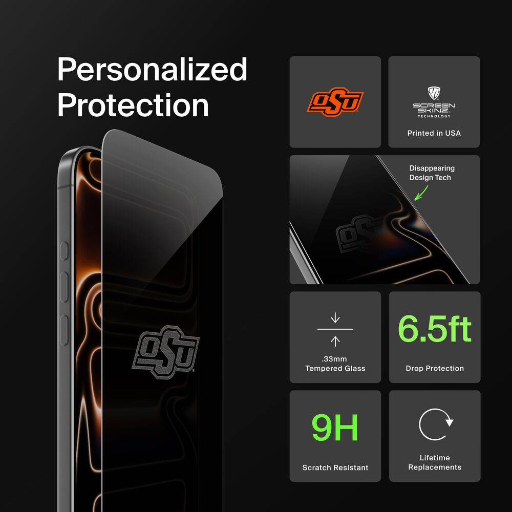 Oklahoma State Cowboys Custom Glass Screen Protector, , hi-res