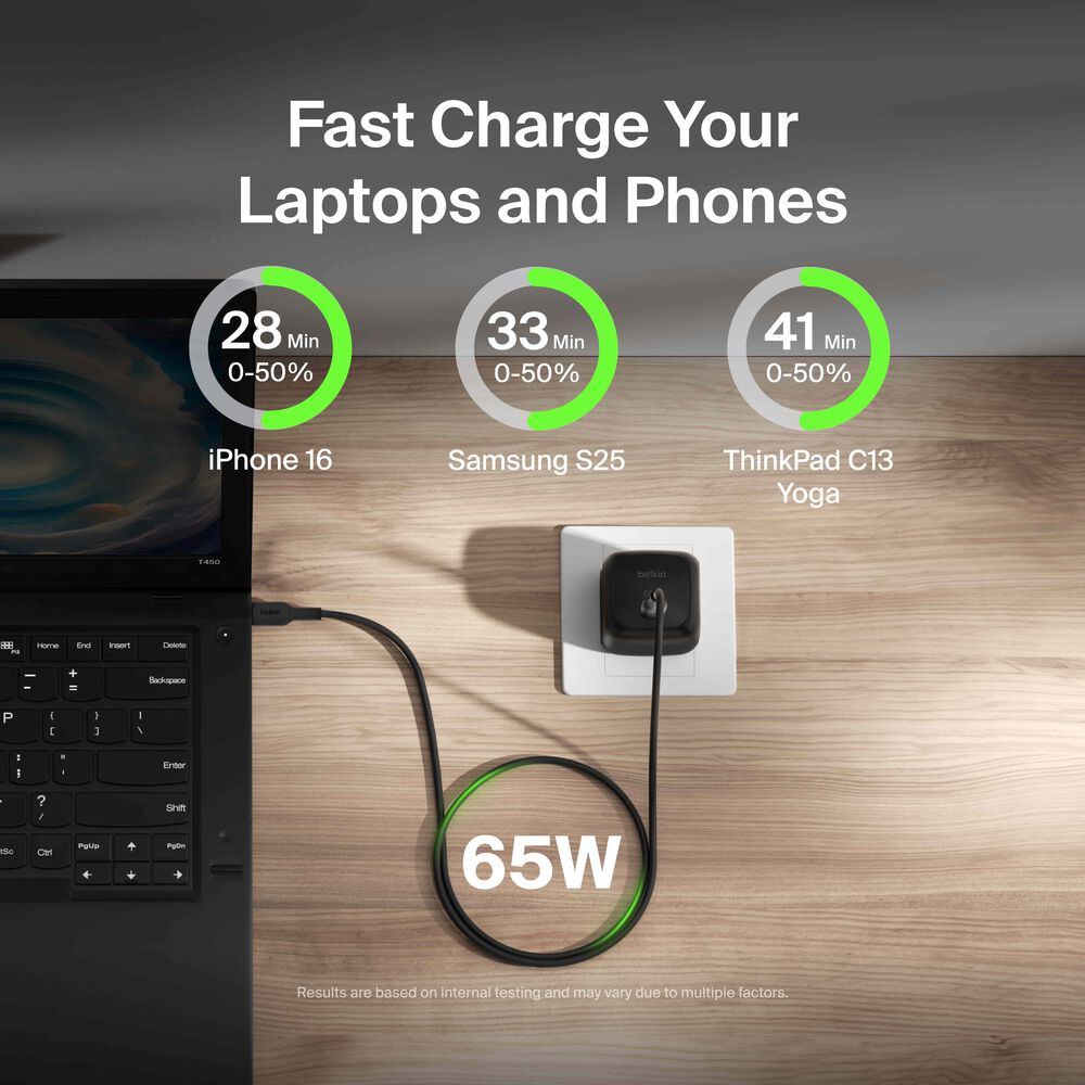 Compact USB-C Charger 65W, Black, hi-res