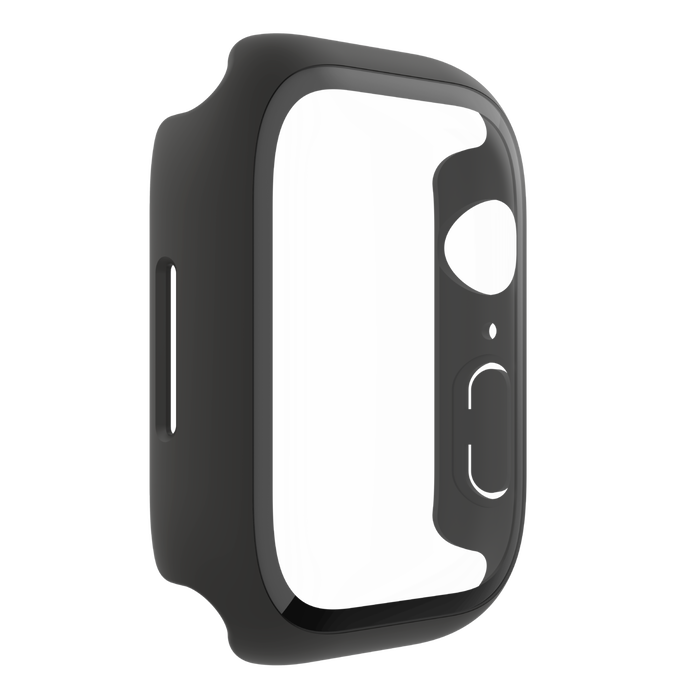 TemperedCurve 2-in-1 Treated Screen Protector + Bumper for Apple Watch Series 7, Black, hi-res