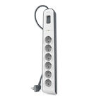 6-outlet Surge Protection Strip with 2M Power Cord, White/Gray, hi-res