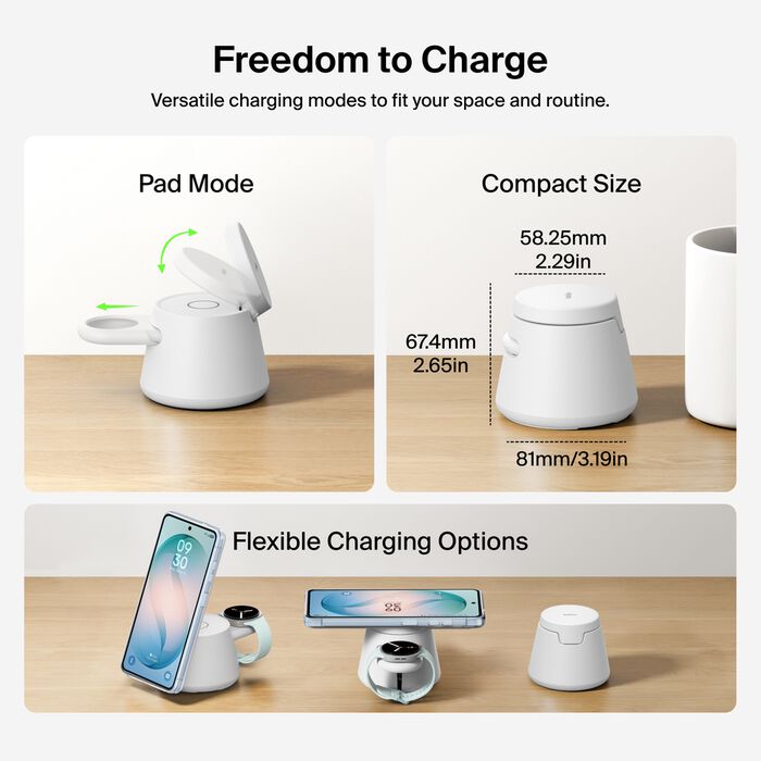 Modular Charging Dock with Qi2 25W, White, hi-res