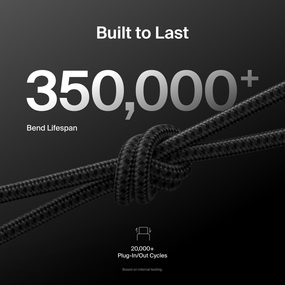 USB-C to USB-C Braided Cable 240W, 3.3ft/1m, Black, Black, hi-res