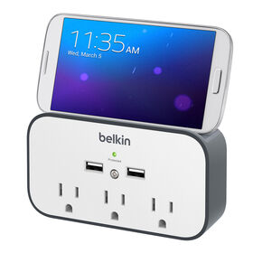 USB Wall Mount Surge Protector with Cradle