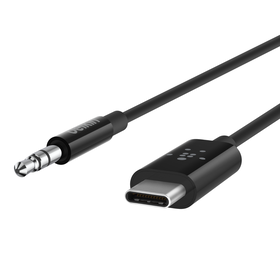 USB-C™ 커넥터 포함 RockStar™ 3.5mm 오디오 케이블, Black, hi-res