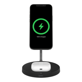 带 MagSafe 的二合一无线充电底座, 黑色, hi-res