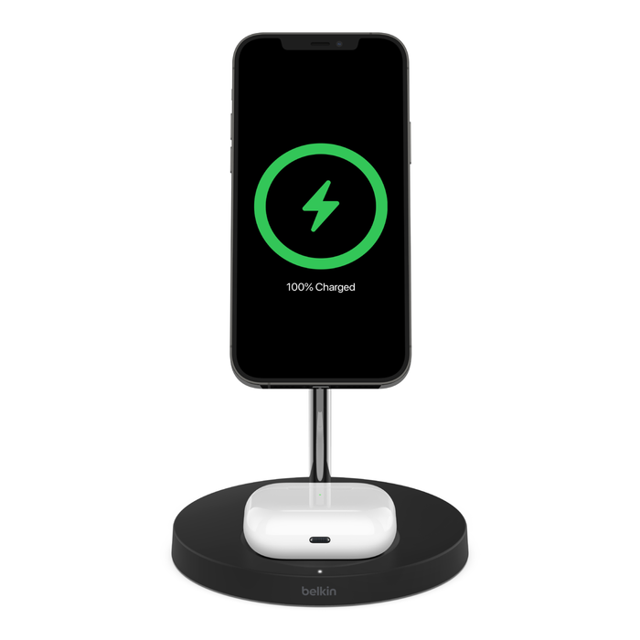 带 MagSafe 的二合一无线充电底座, 黑色, hi-res