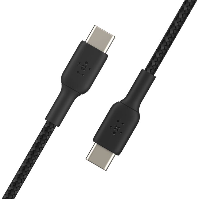 Braided USB-C to USB-C Cable, Black, hi-res