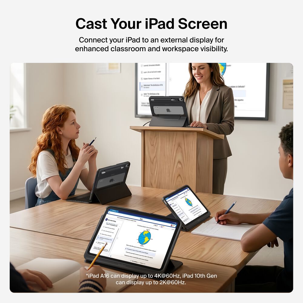 USB-C Keyboard Folio with Display Hub for iPad, , hi-res