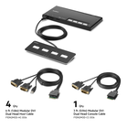 4-Port Dual Head DVI Modular Secure KVM Switch PP4.0 W/ Remote, Black, hi-res