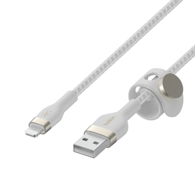 USB-A-kabel met Lightning-connector, Wit, hi-res