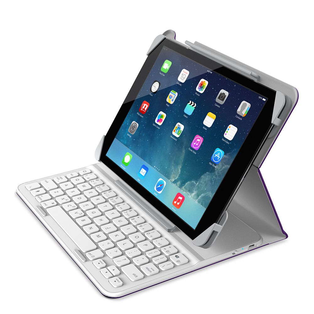 iPad (2017) & iPad Air 2 & iPad Air專用QODE&trade; Slim Style Keyboard Case, Plum, hi-res