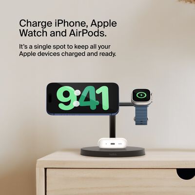 Belkin 3-in-1 Wireless Charging Stand with Qi2 15W