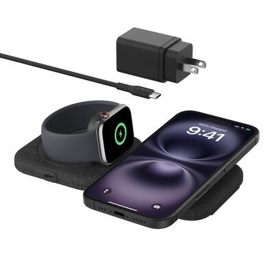 Belkin 2-in-1 Magnetic Charging Travel Pad with Qi2 15W