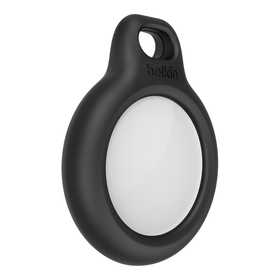 Secure Holder with Key Ring for AirTag, Black, hi-res