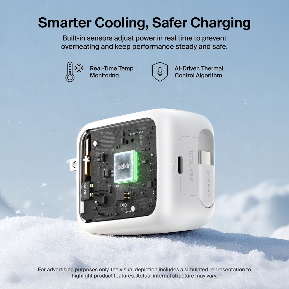 Retractable GaN Wall Charger 67W, , hi-res