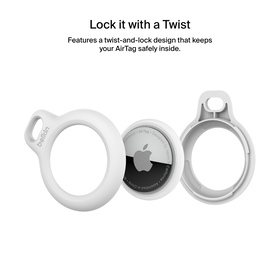 Secure Holder with Strap for AirTag, White, hi-res