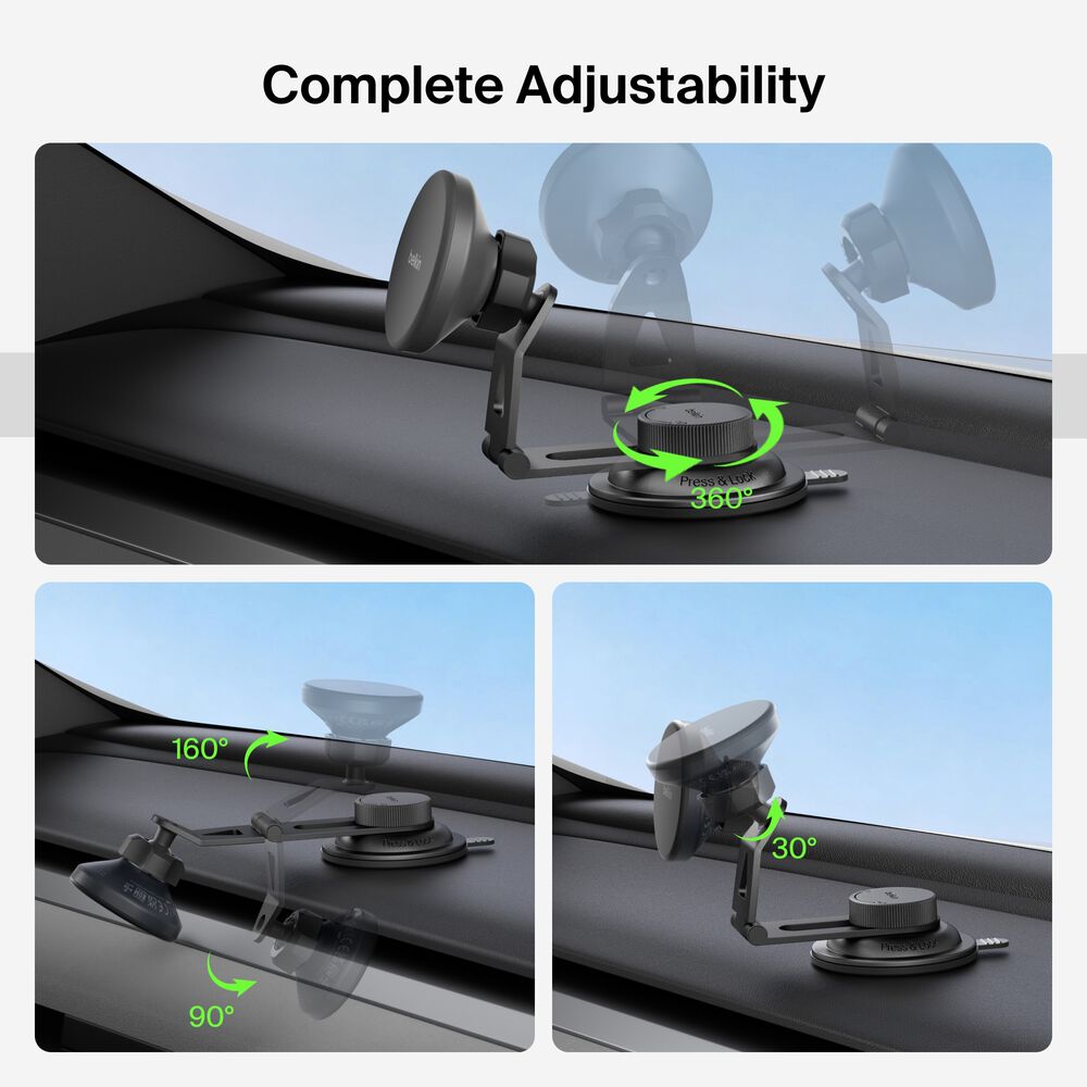 Magnetic Wireless Charging EV Mount, Black, hi-res