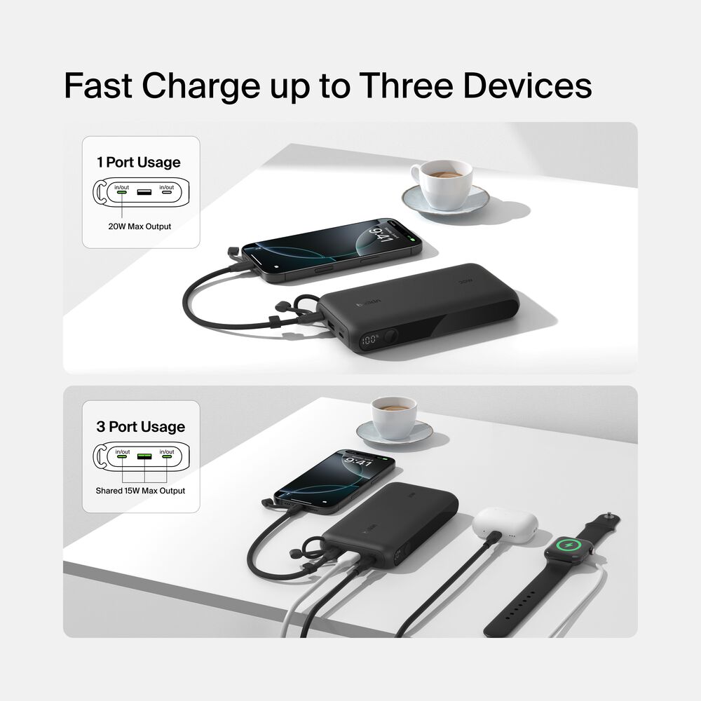 Power Bank 20K with Display, Black, hi-res