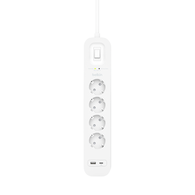 Belkin Connect Regleta con Protección contra Sobretensiones de 8 Enchufes  USB-C y USB, PcComponente