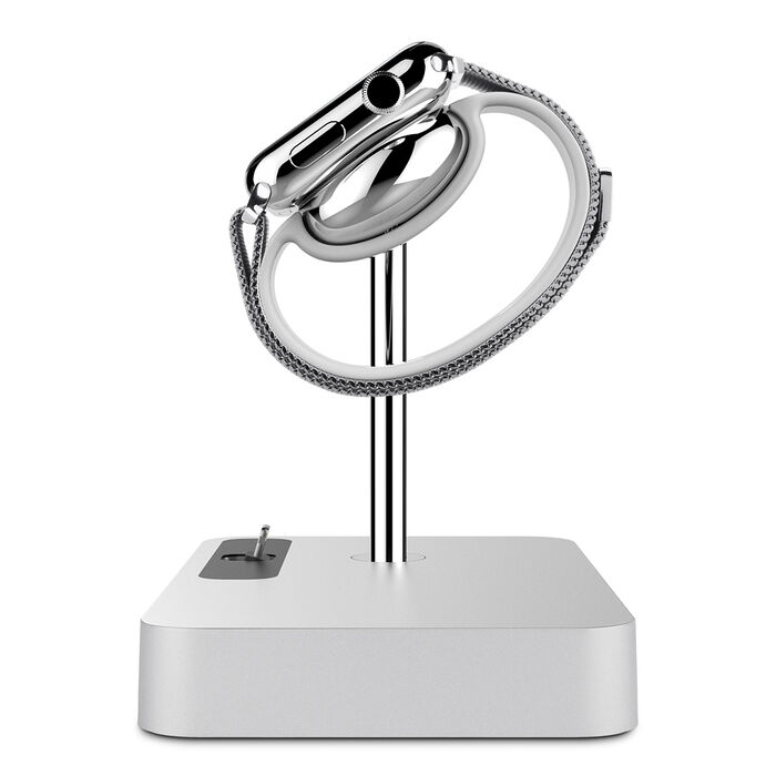 Valet™ Charge Dock for Apple Watch + iPhone, Silver, hi-res