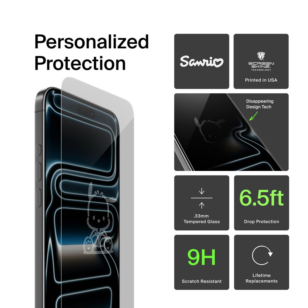 Pochacco Sitting Custom Glass Screen Protector, , hi-res