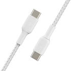 gevlochten USB-C/USB-C-kabel (1 m, wit), Wit, hi-res