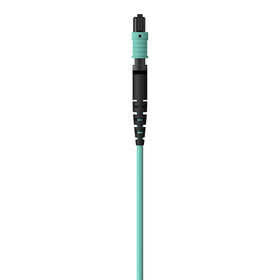 MTP to MTP MPO Fiber Optic Cable, 40GbE Aqua MTP/MTP, 50/125, OM3, Plenum, Aqua, hi-res