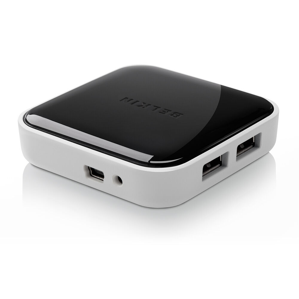 4 Port USB A Powered Desktop Hub USB Adapter Belkin