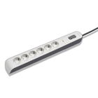 6-outlet Surge Protection Strip with 2M Power Cord, White/Gray, hi-res