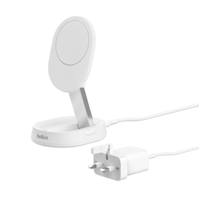 Verstellbare kabellose magnetische Ladestation mit Qi2 (15 W), Weiß, hi-res